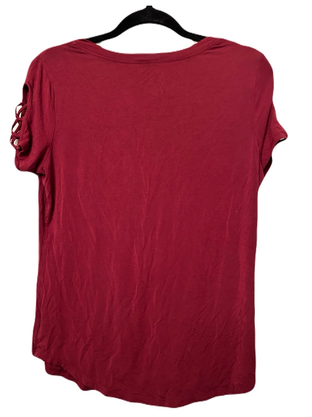 HARD ROCK CAFE Louisville Burgandy Red Graphic Tee Sz M Lattice Sleeve Y2K Rock - Picture 15 of 16